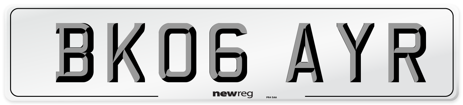BK06 AYR Number Plate from New Reg